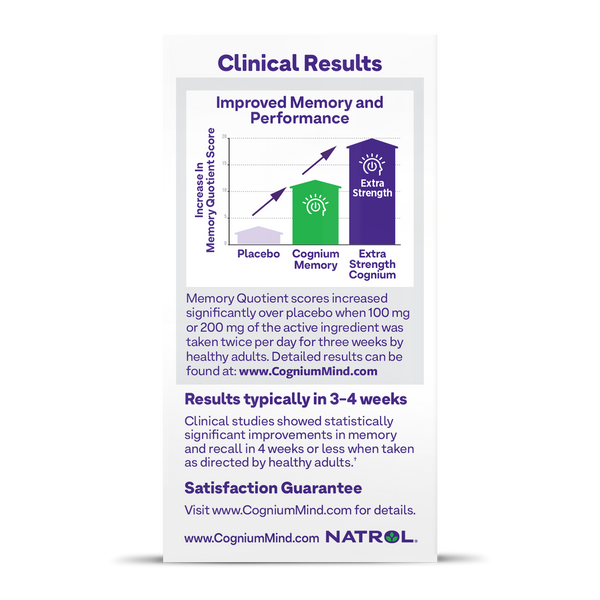 Natrol Cognium Extra Strength Tablets Box Left