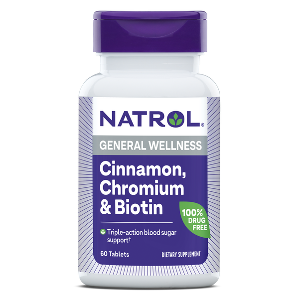 Natrol Cinnamon, Chromium & Biotin Tablets Bottle
