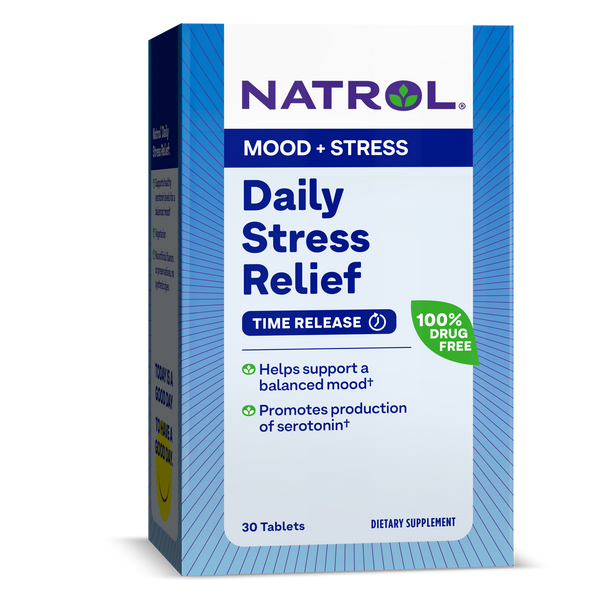 Natrol Daily Stress Relief Time Release Tablets Box