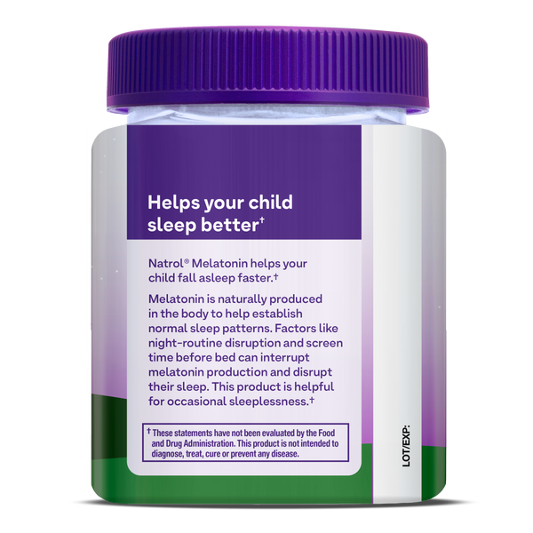 Natrol Kids Melatonin Berry Gummies, 90ct Bottle Back