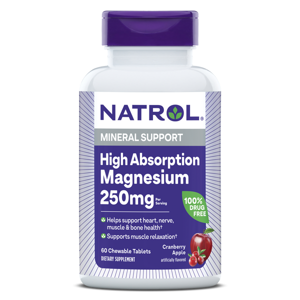 Natrol High Absorption Magnesium Chewable Tablets Bottle